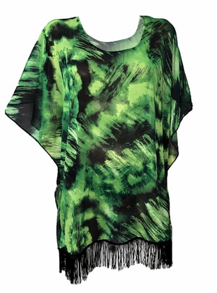 Unlined - Multi - Green - Beach Dress - Bolder Fashıon