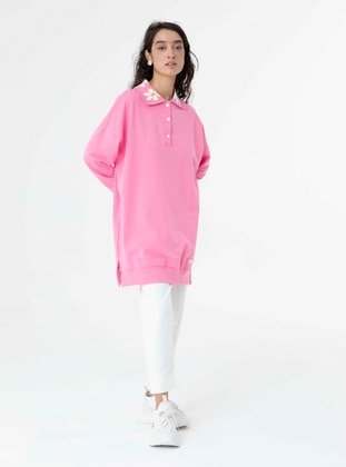 Pink - Point Collar - Cotton - Tunic - SOUL