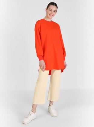 Red - Crew neck - Cotton - Tunic - SOUL