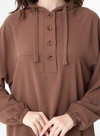 Hooded Tunic Coffee Color