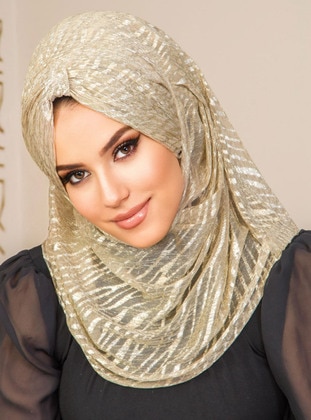 Lace Instant Practical Shawl Gold Color Color Instant Scarf