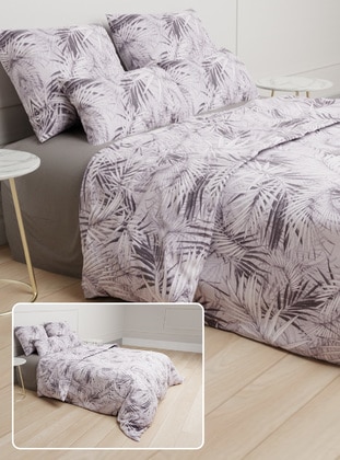 Gray - Cotton - Duvet Set: 2 Pillowcases & 1 Duvet Cover - Tofisa
