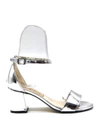 Silver tone - High Heel - Evening Shoes