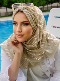 Lace Instant Practical Shawl Gold Color Color Instant Scarf