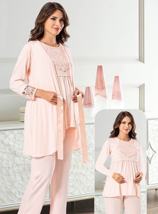 MAMA Nursing Pajamas - Powder pink - Ladies