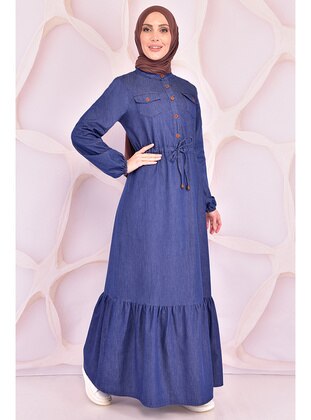 Blue - Modest Dress - Moda Merve