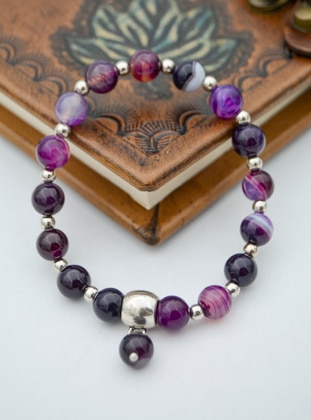 Purple Agate Stone Bracelet Multicolor