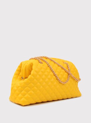 Chain Quilted Shoulder Bag Yellow