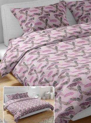 Lilac - Cotton - Duvet Set: 2 Pillowcases & 1 Duvet Cover - Tofisa
