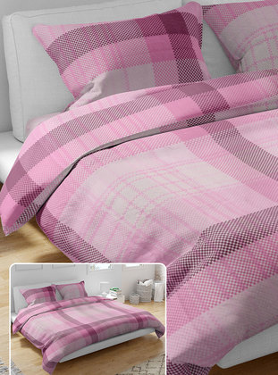 Pink - Cotton - Duvet Set: 2 Pillowcases & 1 Duvet Cover - Tofisa
