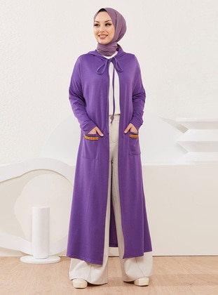 Purple - Unlined - Cotton - Abaya - Tofisa
