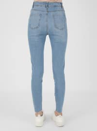 Natural Fabric Wash Detailed Jeans Ice Blue