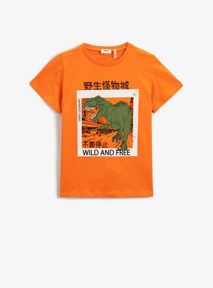 Orange - Boys` T-Shirt - Koton
