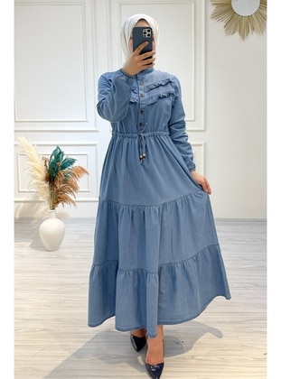 Light Blue - Modest Dress - In Style