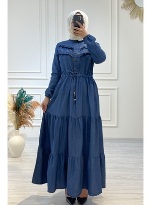 Dark Blue - Modest Dress - In Style