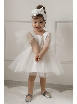 Girl's Satin Evening Dresses Girl's Birthday Party Celebration Outfit White
