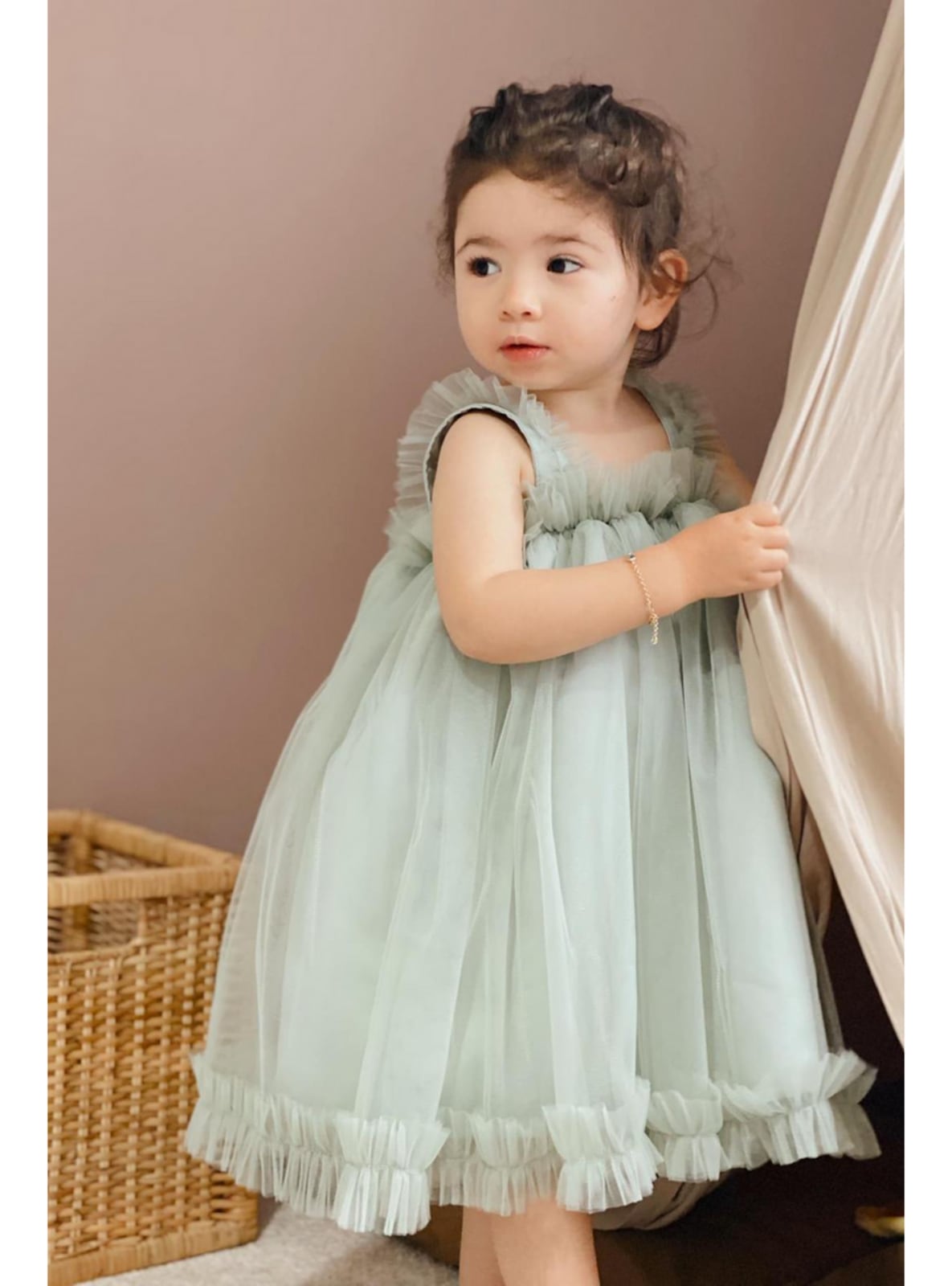 Princess Girl's Party Dress Birthday Outfit Green