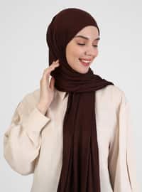 Combed Cotton Shawl Bitter Coffee Color