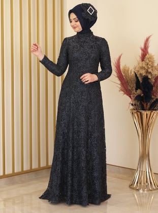 Hijab Evening Dress Anthracite