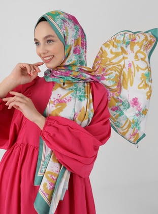 Patterned Twill Shawl Multicolor