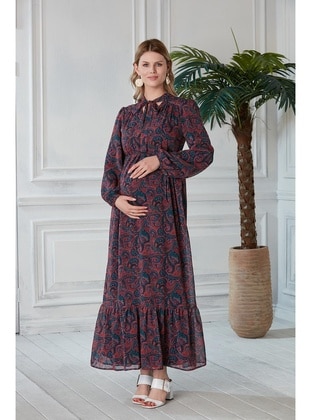 Red - Maternity Dress - IŞŞIL