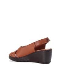 Genuine Leather Women's Classic Sandals 952Za821 Tan