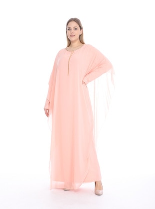 Powder - Modest Plus Size Evening Dress - Maymara
