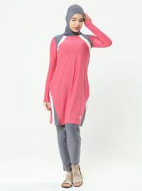 Dusty Rose - Unlined - Full Coverage Swimsuit Burkini