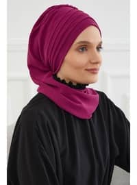 Cross Stitch Foulard Design Chiffon Instant Hijab Fuchsia Instant Scarf