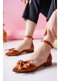 Tan - Flat Shoes