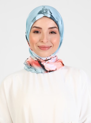 Rose Painting Patterned Scarf Gray