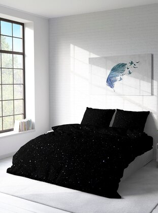 Starly Night 3D Cotton Sateen Double Duvet Cover Black