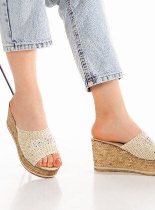 Cream -  - Sandal - Heels - Liman Ayakkabı