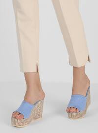 Blue - Wedge Boots - Sandal - Heels