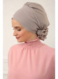 Cross Stitch Design Chiffon Instant Hijab,Mink,Ht 30 Instant Scarf