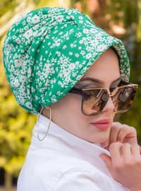Daisy Scarfless Hat Undercap Green Instant Scarf