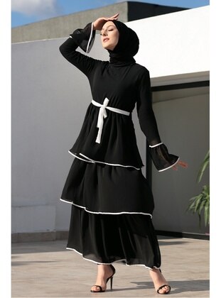 Black - Modest Dress - Bestenur
