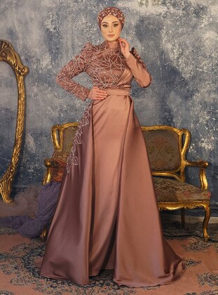 Afra Hijab Evening Dress Rose