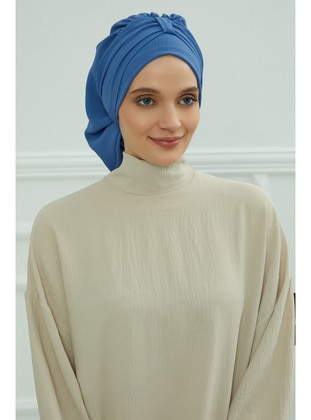 Aerobin Fabric Instant Hijab,Blue,Ht 90 Instant Scarf