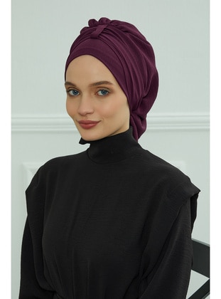 Aerobin Fabric Instant Hijab,Purple,Ht 90 Instant Scarf