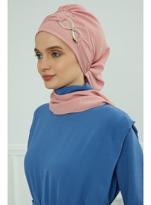 Aerobin Fabric Instant Turban With Accessories,Pink,Ht 94 Instant Scarf