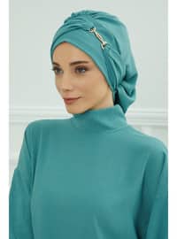 Aerobin Fabric Instant Turban With Accessories,Mint Green,Ht 93 Instant Scarf