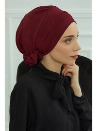 Aerobin Fabric Instant Hijab, Burgundy Instant Scarf