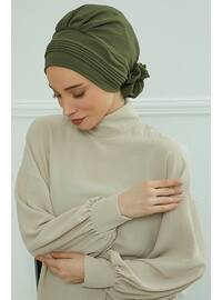 Aerobin Fabric Ready Turban,Khaki Green,Ht 31 Instant Scarf