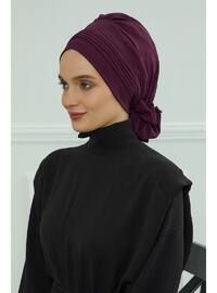 Aerobin Fabric Instant Hijab,Purple,Ht 31 Instant Scarf