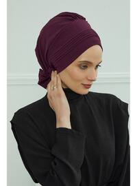 Aerobin Fabric Instant Hijab,Purple,Ht 31 Instant Scarf