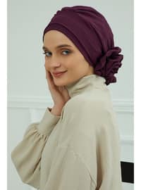 Aerobin Fabric Instant Hijab,Purple,Ht 92 Instant Scarf