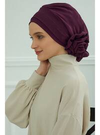 Aerobin Fabric Instant Hijab,Purple,Ht 92 Instant Scarf