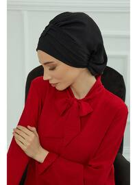 Aerobin Fabric Instant Hijab,Black,Ht 90 Instant Scarf