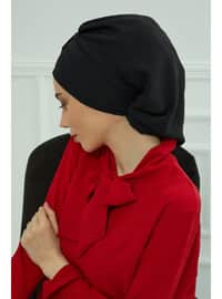 Aerobin Fabric Instant Hijab,Black,Ht 90 Instant Scarf